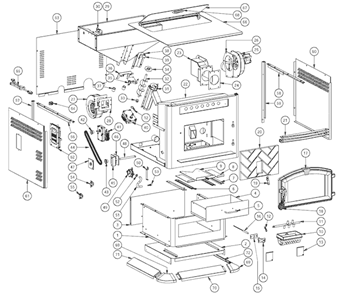 Page A Diagram and Parts List for 6041TP  US Stove Company Furnace